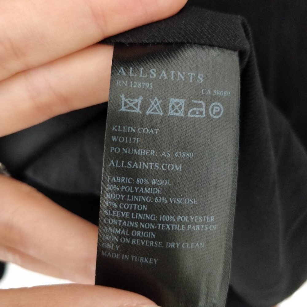 All saints black coat - Picture 7 of 8